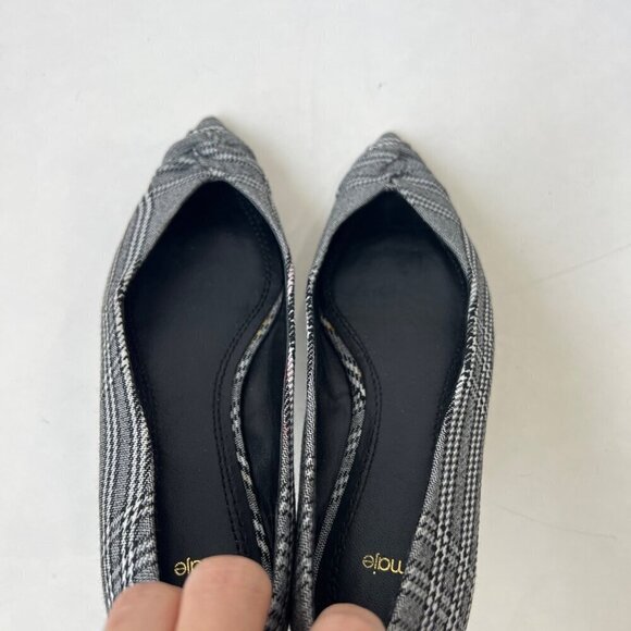 ❤️ Maje plaid fabric poured toes flats , black, Size 36 - Picture 11 of 11